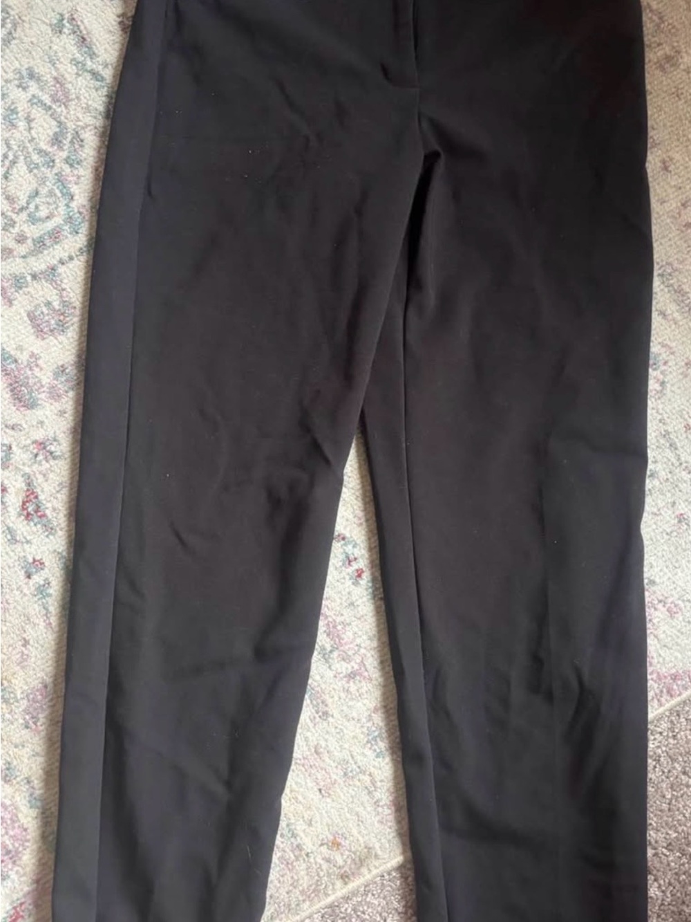 Express Womens Editor Straight-Leg Dress Pants Flat Front Size 6R Black Classic